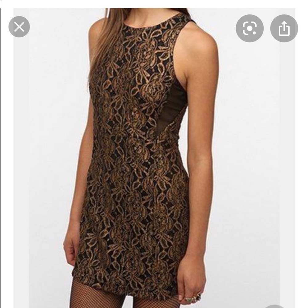 Sparkle and Fade black and gold lace dress